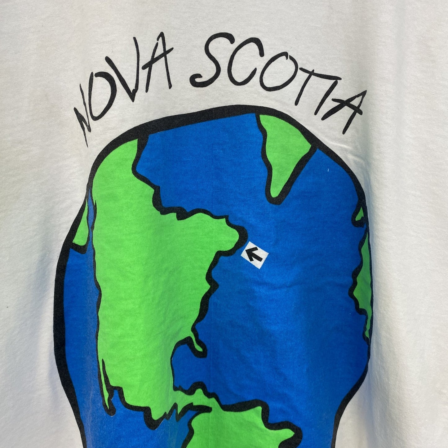 古着 used　90s　ヴィンテージ　半袖プリントTシャツ　地球　アース　100％コットン　白　ホワイト　XLサイズ