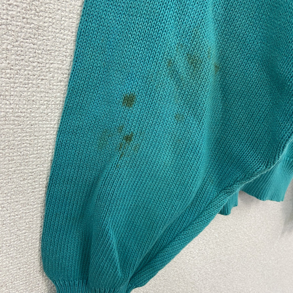 ～90s　Kappa　カッパ　コットンニットセーター　ヴィンテージ　ユーロ　水色　ライトブルー　古着