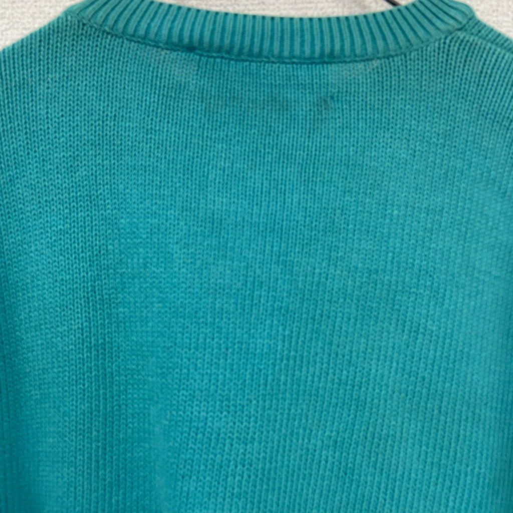 ～90s　Kappa　カッパ　コットンニットセーター　ヴィンテージ　ユーロ　水色　ライトブルー　古着