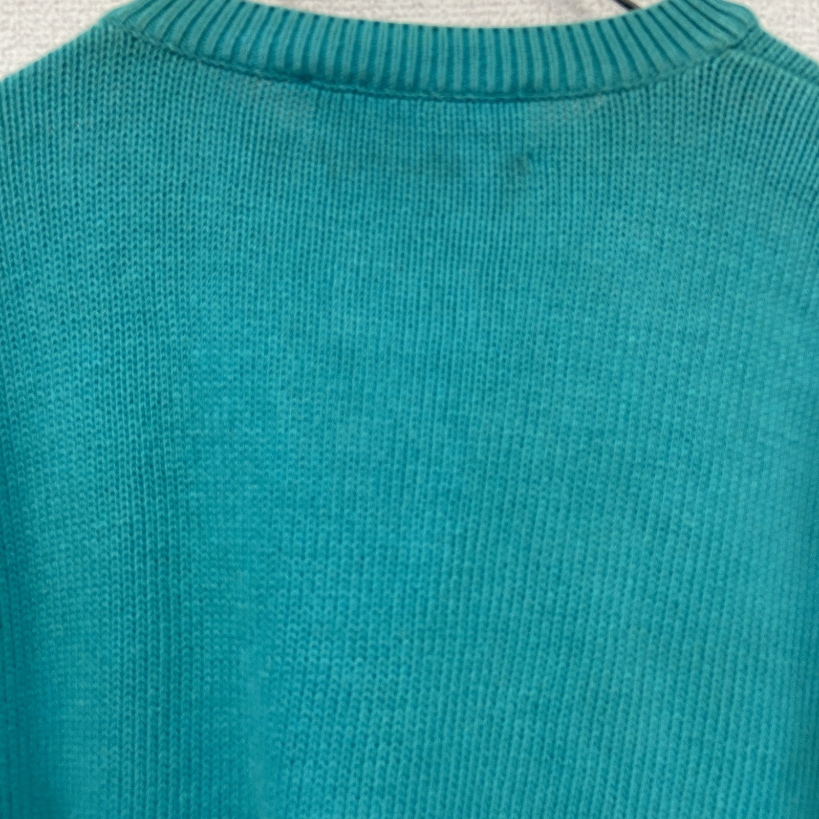 ～90s　Kappa　カッパ　コットンニットセーター　ヴィンテージ　ユーロ　水色　ライトブルー　古着