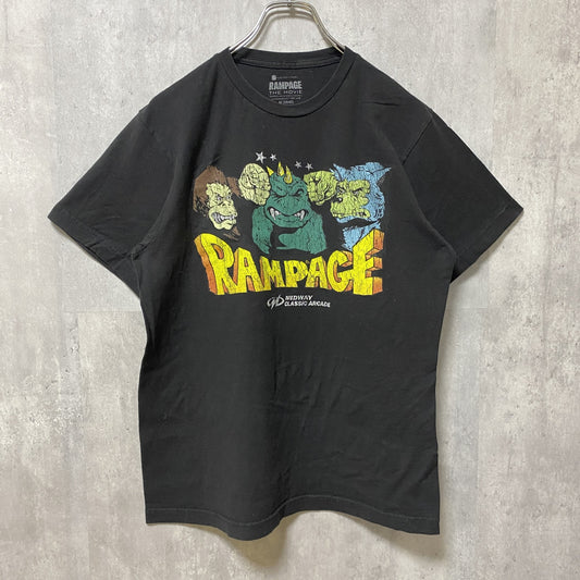 古着 used　RAMPAGE　半袖プリントTシャツ　ムービーT　クルーネック　メキシコ製　黒　ブラック　春夏服　Mサイズ