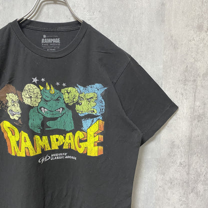 古着 used　RAMPAGE　半袖プリントTシャツ　ムービーT　クルーネック　メキシコ製　黒　ブラック　春夏服　Mサイズ