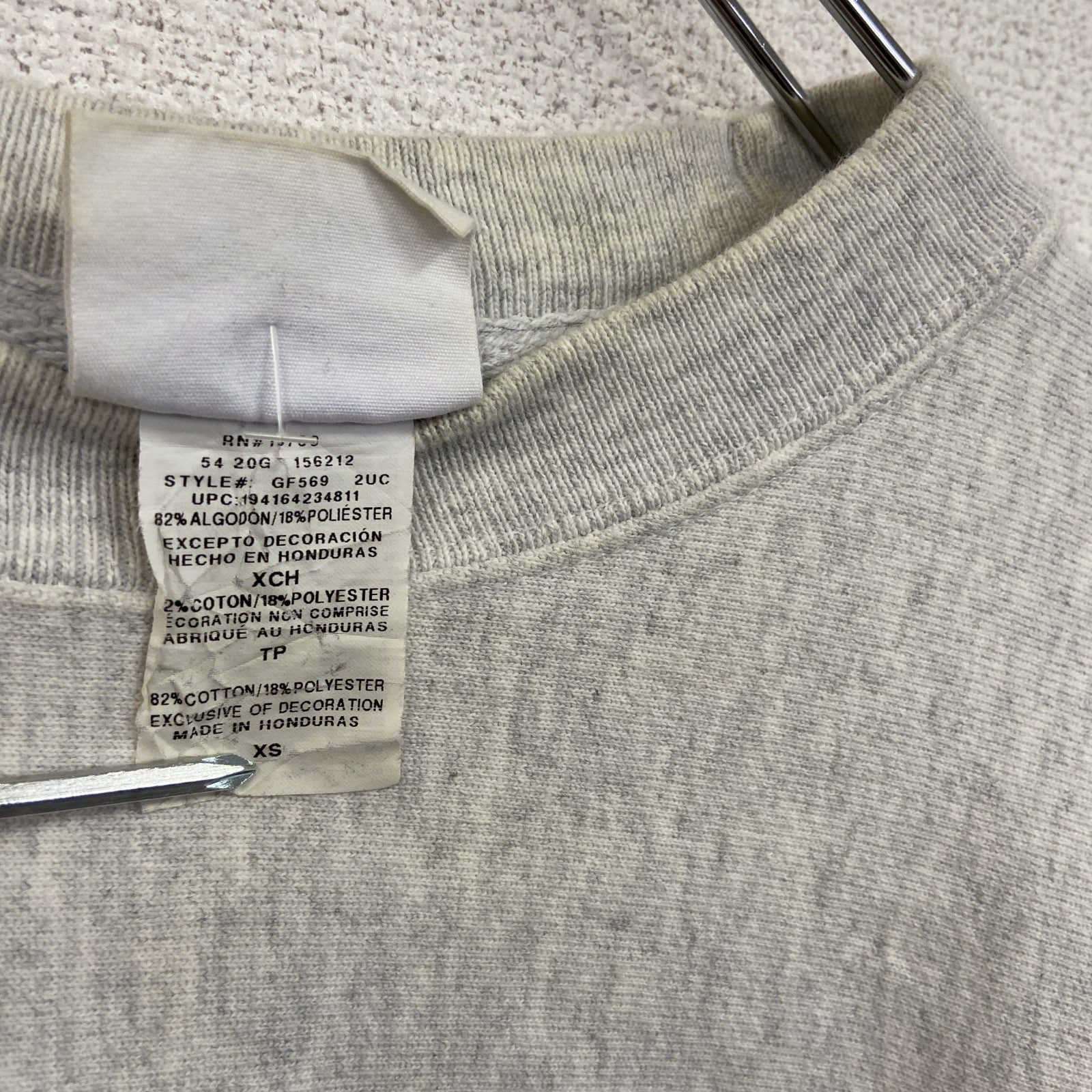 Champion　チャンピオン　リバースウィーブ　スウェット/トレーナー　霜降りグレー　XSサイズ　古着