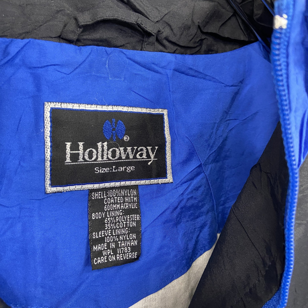 90s　Holloway　ホロウェイ　フルジップナイロンジャケット　ヴィンテージ　マルチカラー　青　ブルー　Lサイズ　古着