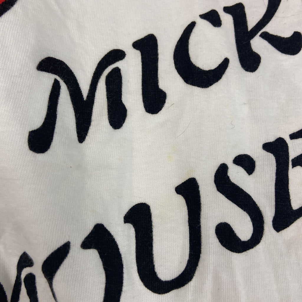 Disney　MICKEY MOUSE　ミッキーマウス　半袖プリントTシャツ　白　ホワイト　Mサイズ カットソー メンズ 古着