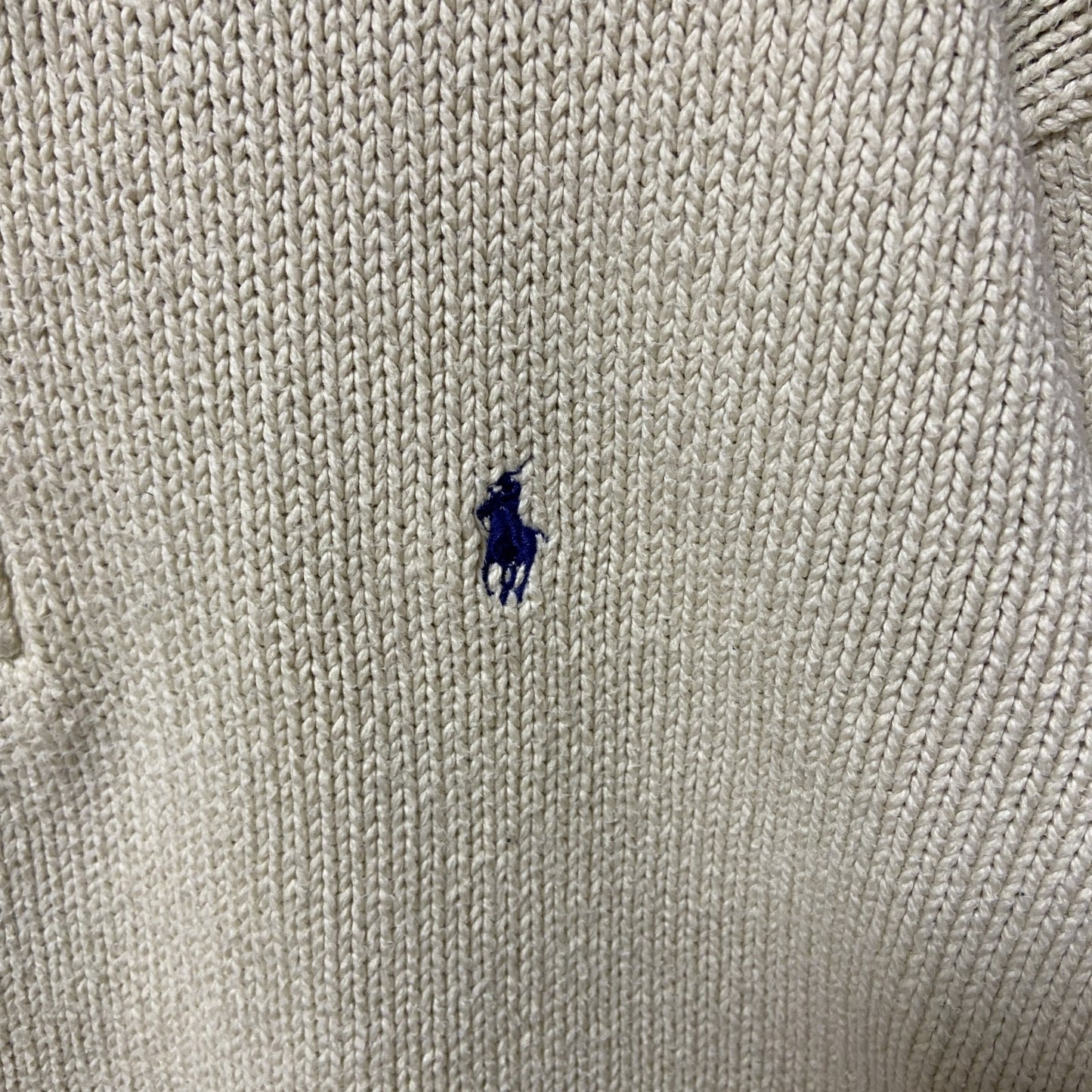 古着 used　Polo by Ralph Lauren　長袖ハーフジップニット　セーター　ワンポイントロゴ　XLサイズ