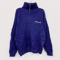 ～00s　Reebok　リーボック　ハーフジップウールニットセーター　ヴィンテージ　紺　ネイビー　Sサイズ　古着