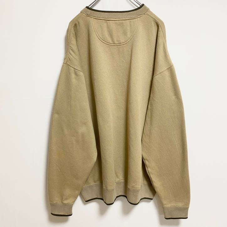 M&CSPORT　長袖刺繍スウェット　トレーナー　ゴルフ　スポーツ　茶色　ブラウン　レトロ　ビッグシルエット　XLサイズ　古着