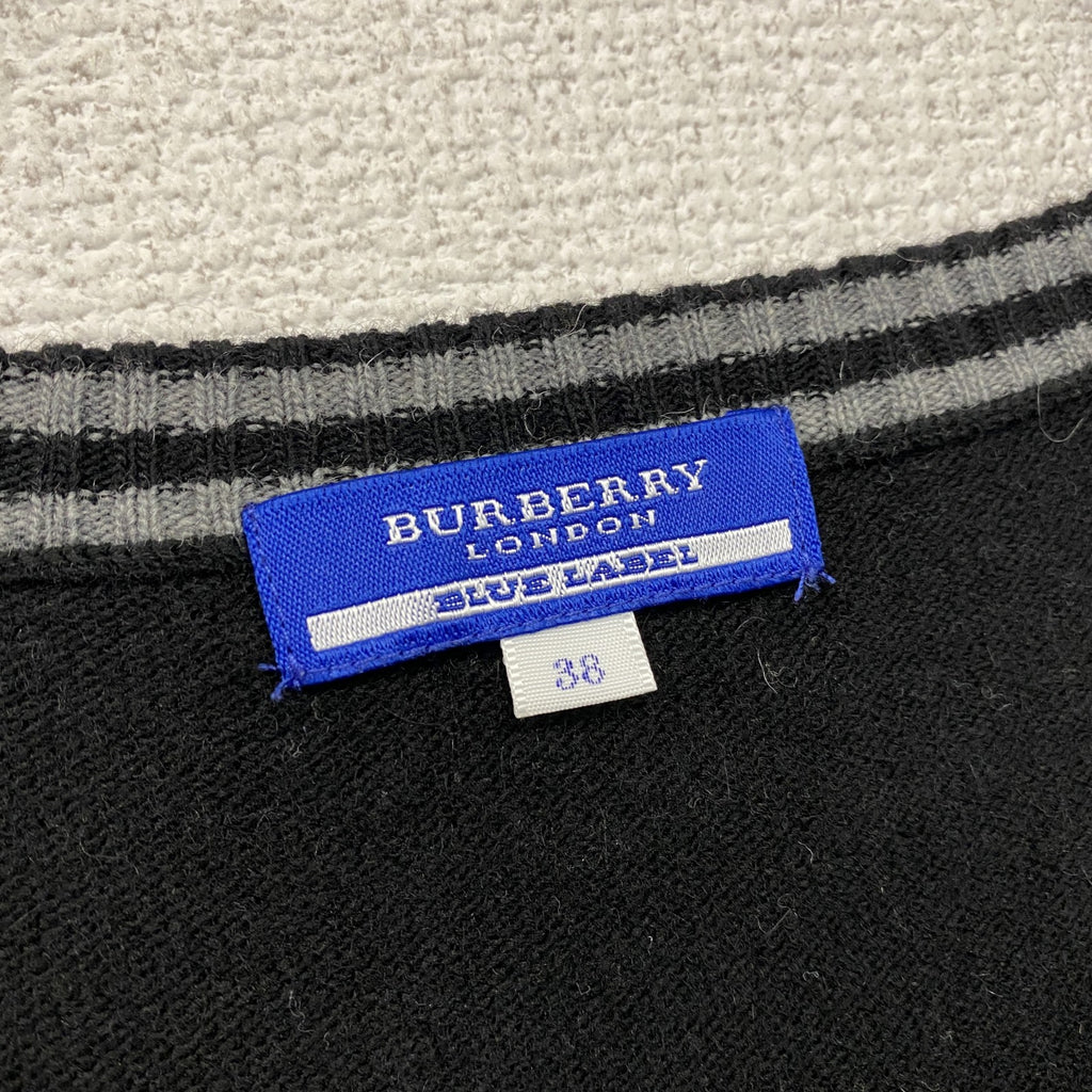 BURBERRY BLACK LABEL　バーバリー　ウールニットワンピース　黒　ブラック　38サイズ　古着