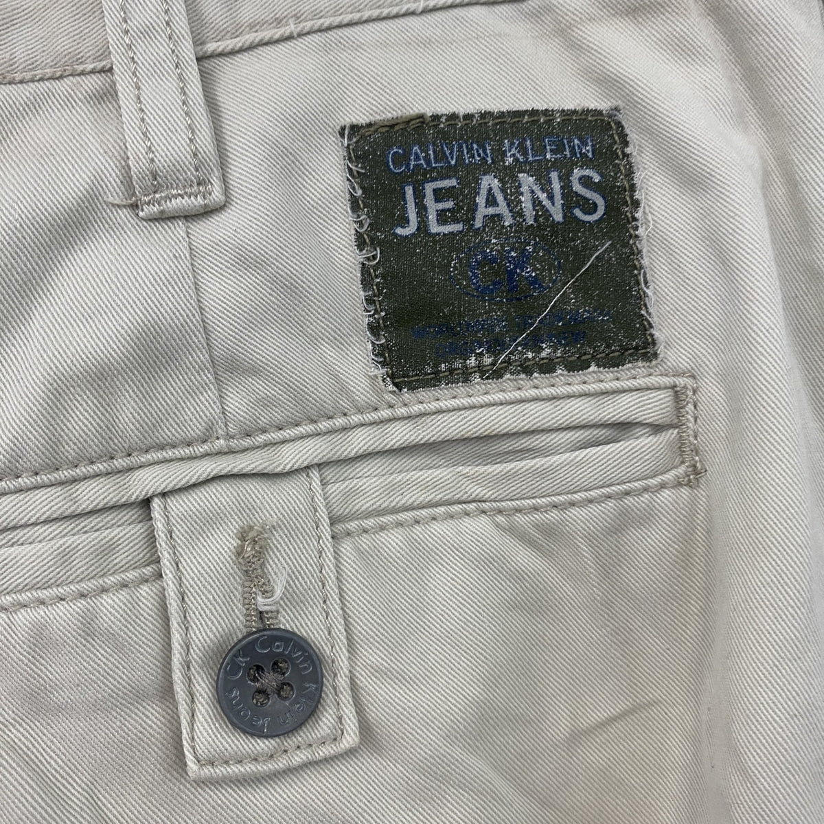 Carvin Klein Jeans　カルバンクラインジーンズ　ハーフカーゴパンツ/ショートパンツ　白　ホワイト　32サイズ　古着