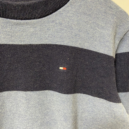 古着 used　TOMMY HILFIGER トミーヒルフィガー　長袖ボーダーニット　セーター　ワンポイントロゴ　XSサイズ