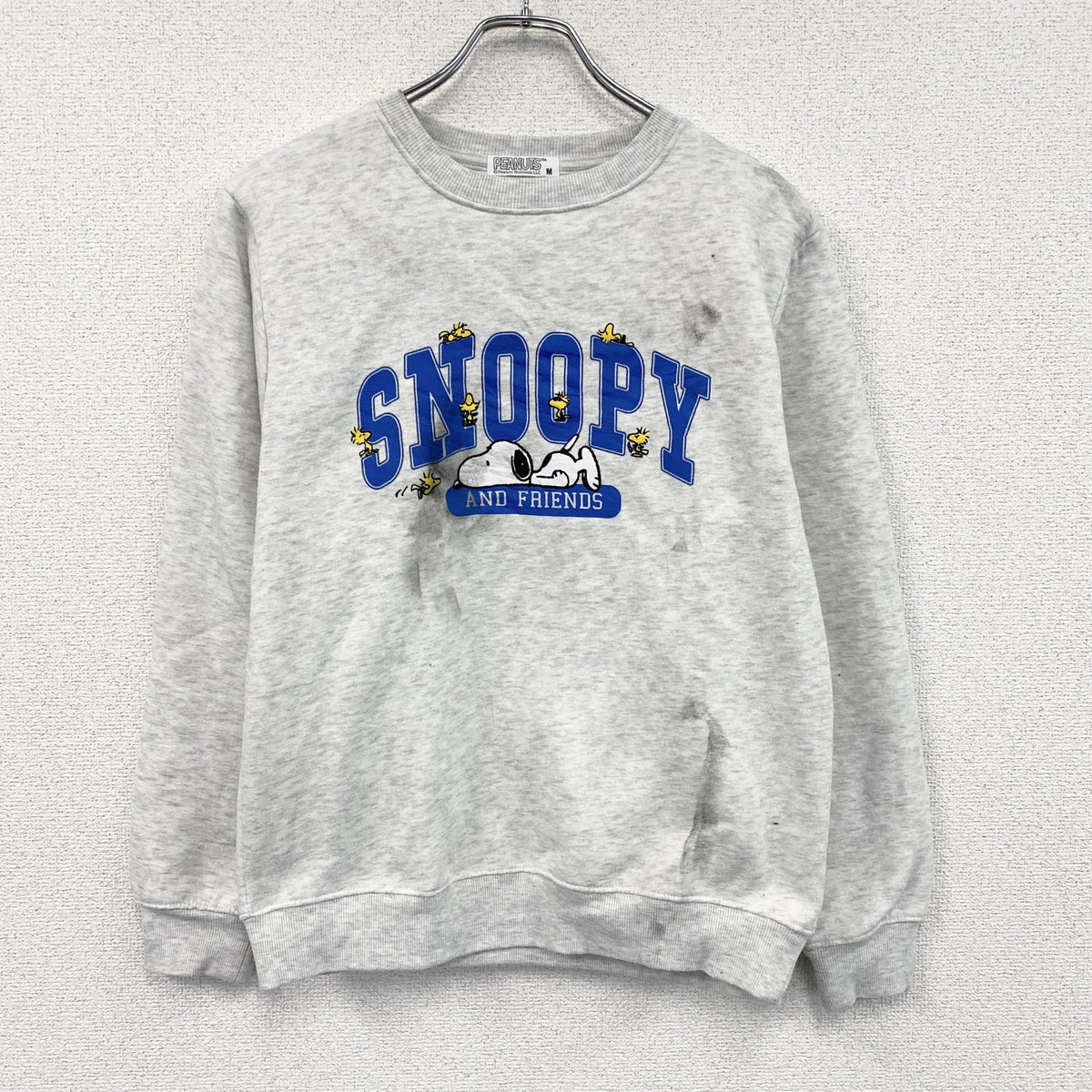 PEANUTS　ピーナッツ　SNOOPY　スヌーピー　スウェット/トレーナー　霜降りグレー　Mサイズ　古着