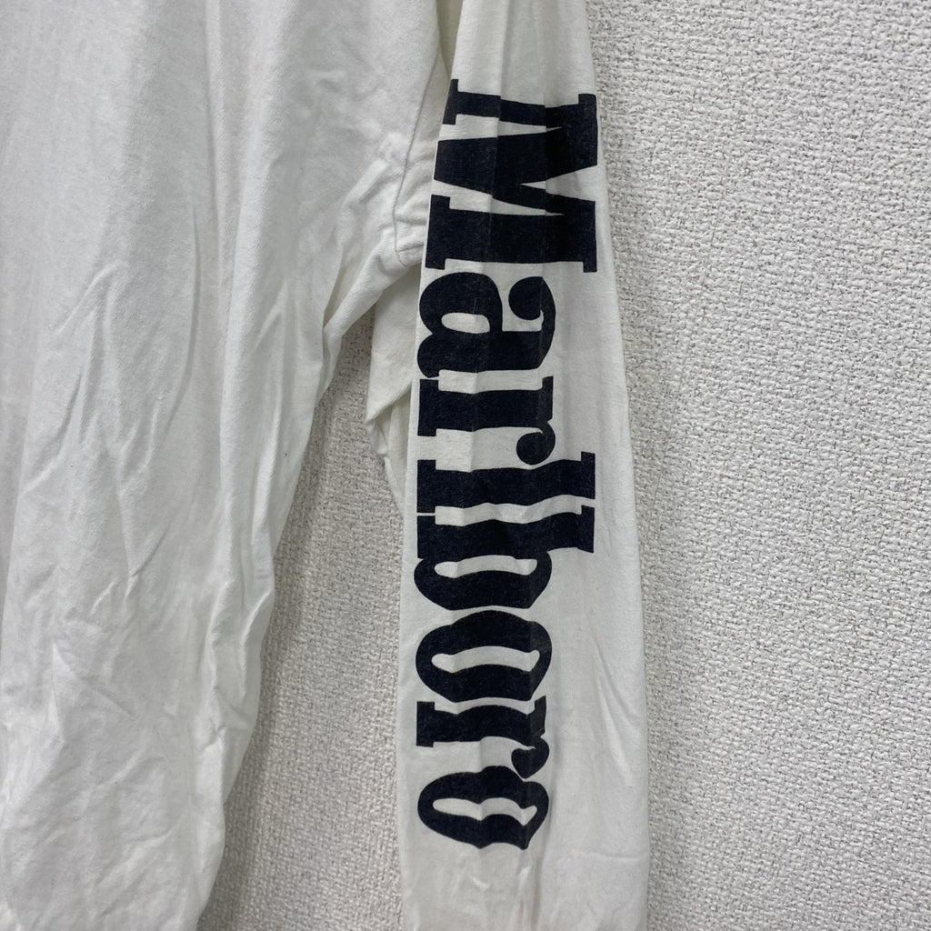 GILDAN　ギルダン　Marlboro　マールボロ　長袖Tシャツ/ロンT　デカロゴ　白　ホワイト　Lサイズ　古着
