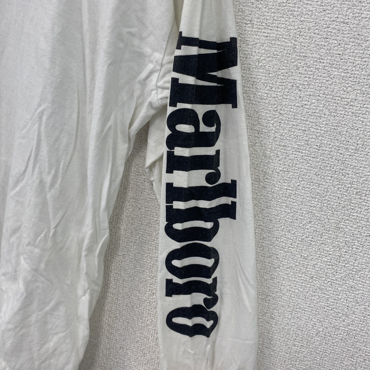 GILDAN　ギルダン　Marlboro　マールボロ　長袖Tシャツ/ロンT　デカロゴ　白　ホワイト　Lサイズ　古着