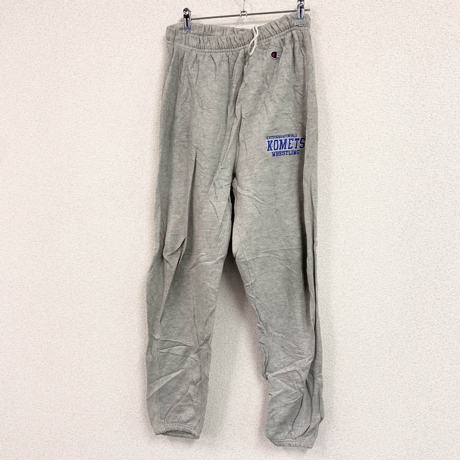 Champion　チャンピオン　リバースウィーブ　スウェットパンツ　3連プリント　灰色　グレー　Sサイズ　古着