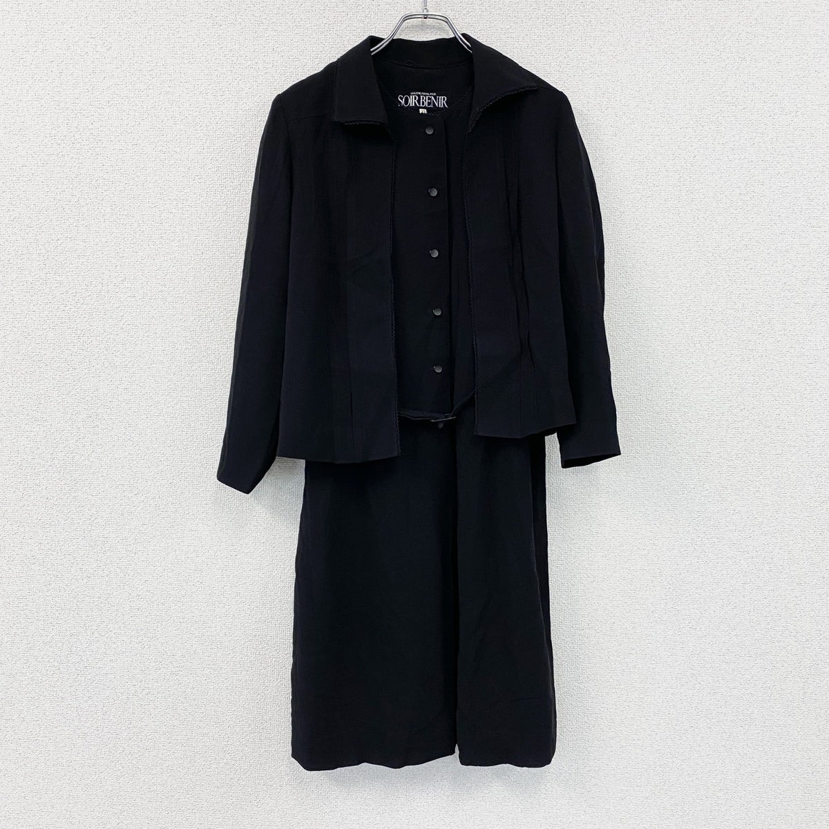 SOIR BENIR　ソワールベニール　冠婚葬祭セットアップ/喪服　ワンピース　黒　ブラック　13サイズ　古着