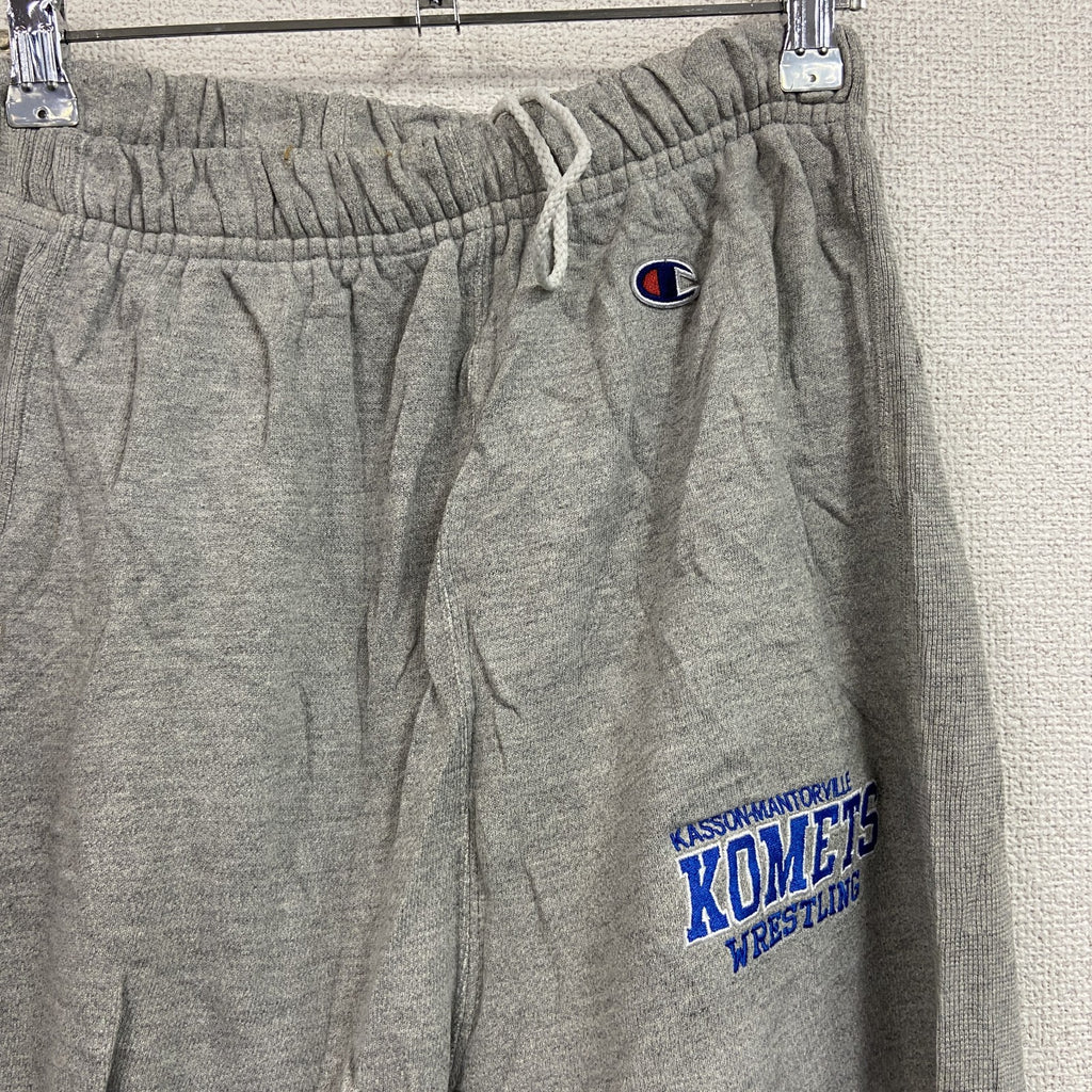 Champion　チャンピオン　リバースウィーブ　スウェットパンツ　3連プリント　灰色　グレー　Sサイズ　古着