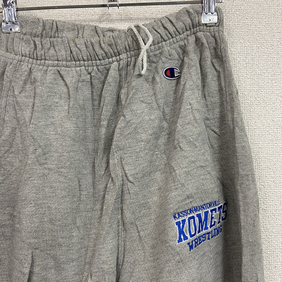 Champion　チャンピオン　リバースウィーブ　スウェットパンツ　3連プリント　灰色　グレー　Sサイズ　古着