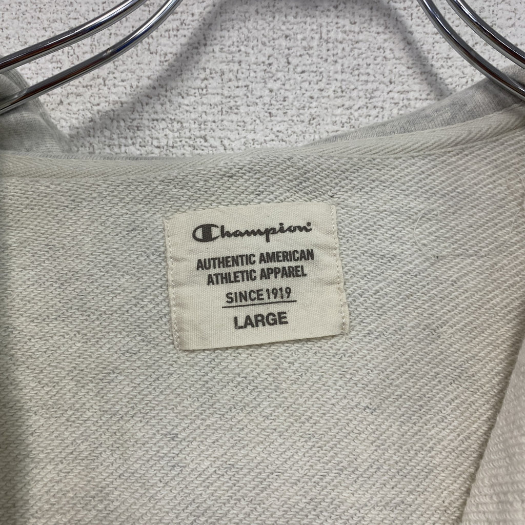 Champion　チャンピオン　フルジップスウェットパーカー/フーディー　目無し　刺繍ロゴ　現行　灰色　グレー　Lサイズ　古着