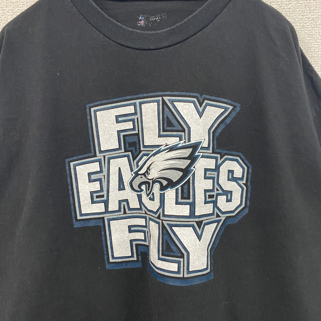 NFL　半袖オフィシャルプリントTシャツ　アメフト　クルーネック　レトロデザイン　黒　ブラック　XLサイズ　古着