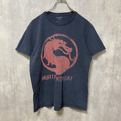 古着 used　MORTAL KOMBAT　モータルコンバット　半袖ゲームプリントTシャツ　クルーネック　黒　ブラック　Mサイズ