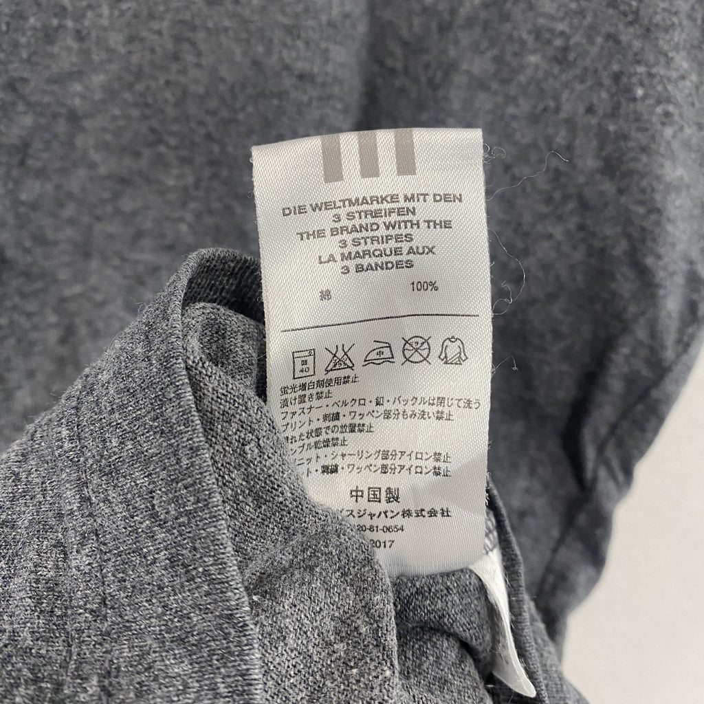 00s～　adidas　アディダス　半袖プリントTシャツ　デカロゴ　ヴィンテージ　灰色　グレー　Mサイズ カットソー メンズ コットン 古着