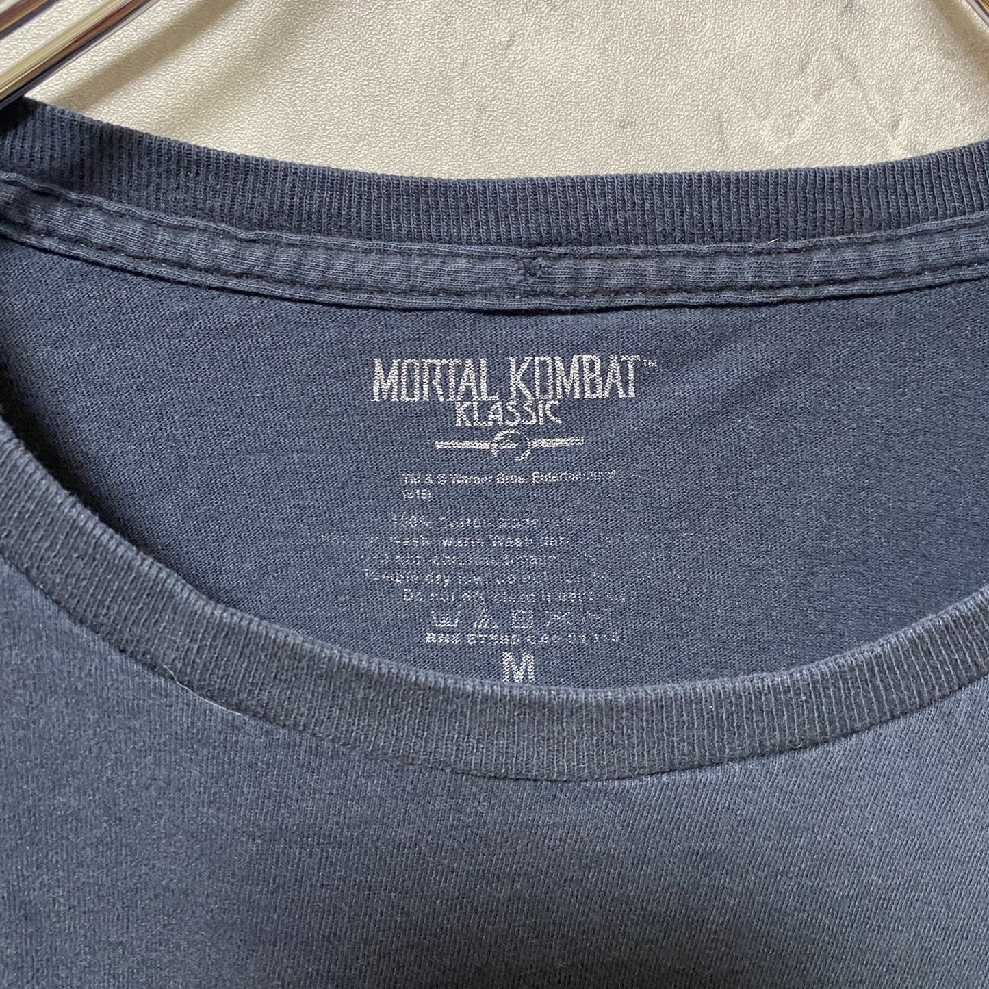 古着 used　MORTAL KOMBAT　モータルコンバット　半袖ゲームプリントTシャツ　クルーネック　黒　ブラック　Mサイズ