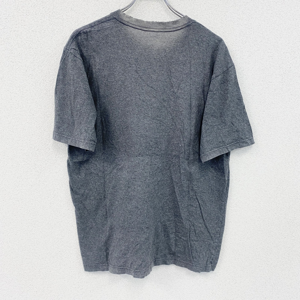 00s～　adidas　アディダス　半袖プリントTシャツ　デカロゴ　ヴィンテージ　灰色　グレー　Mサイズ カットソー メンズ コットン 古着
