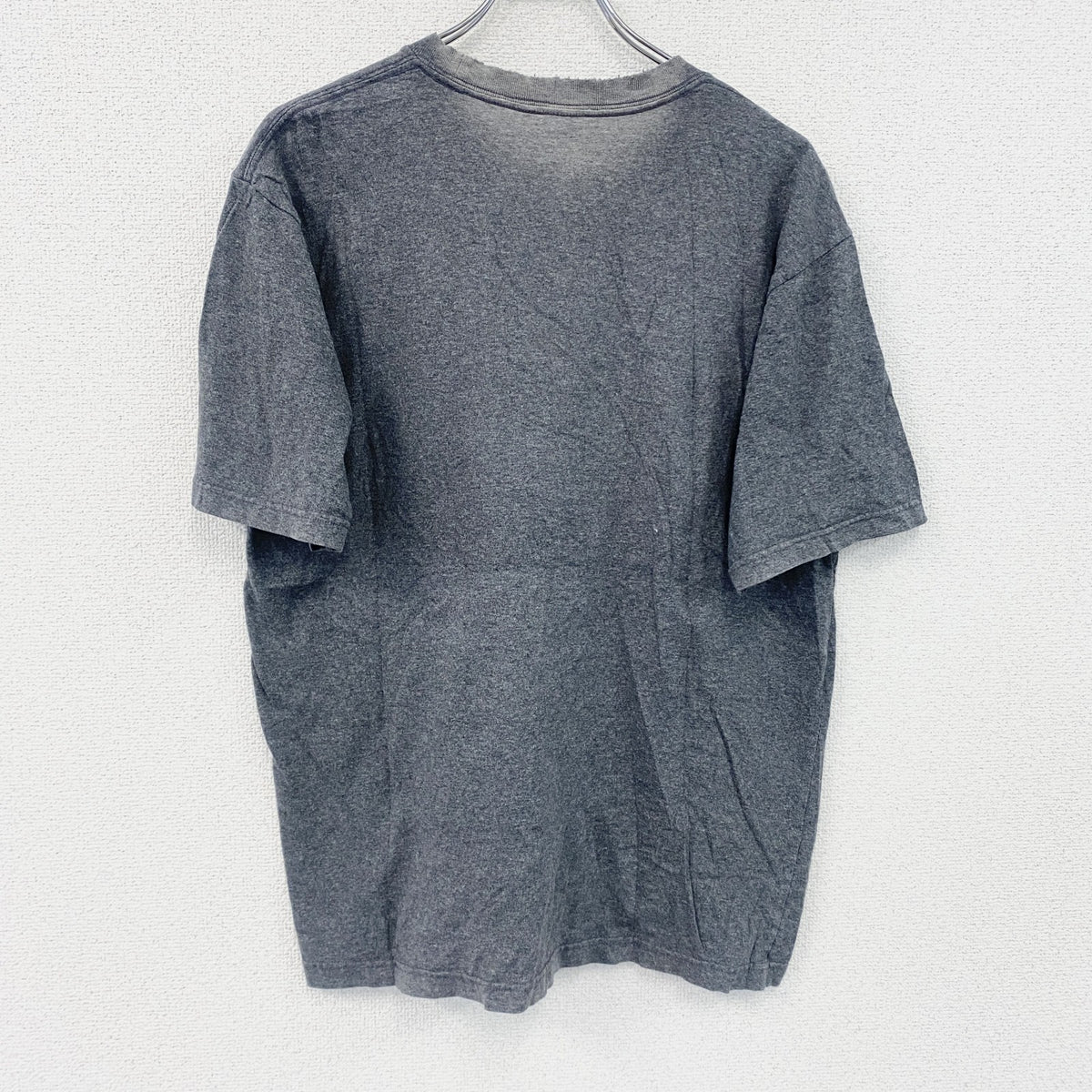 00s～　adidas　アディダス　半袖プリントTシャツ　デカロゴ　ヴィンテージ　灰色　グレー　Mサイズ カットソー メンズ コットン 古着