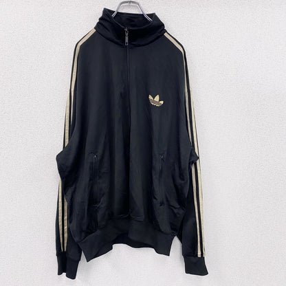 00s　adidas　アディダス　ファイヤーバード　トラックジャケット/ジャージ　トレフォイルロゴ　ヴィンテージ　黒　ブラック　2XLサイズ