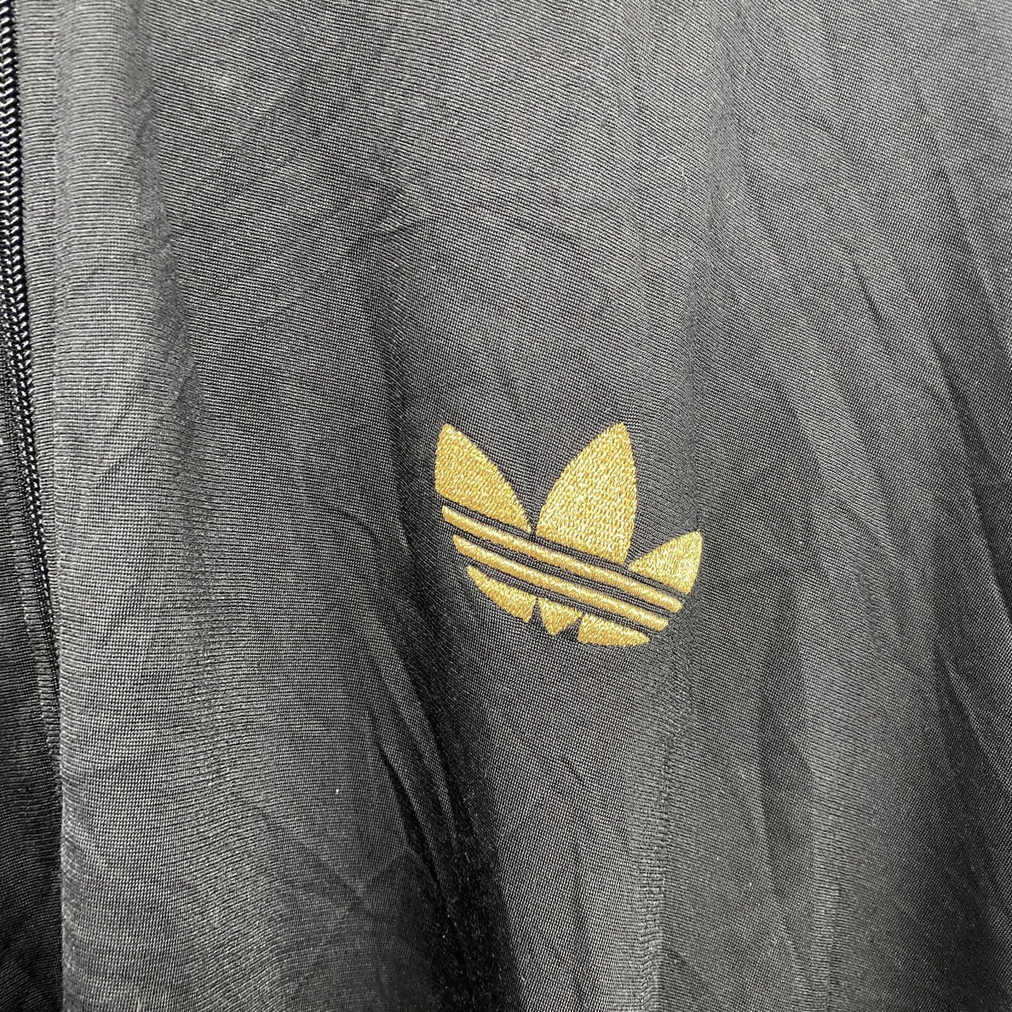 00s　adidas　アディダス　ファイヤーバード　トラックジャケット/ジャージ　トレフォイルロゴ　ヴィンテージ　黒　ブラック　2XLサイズ