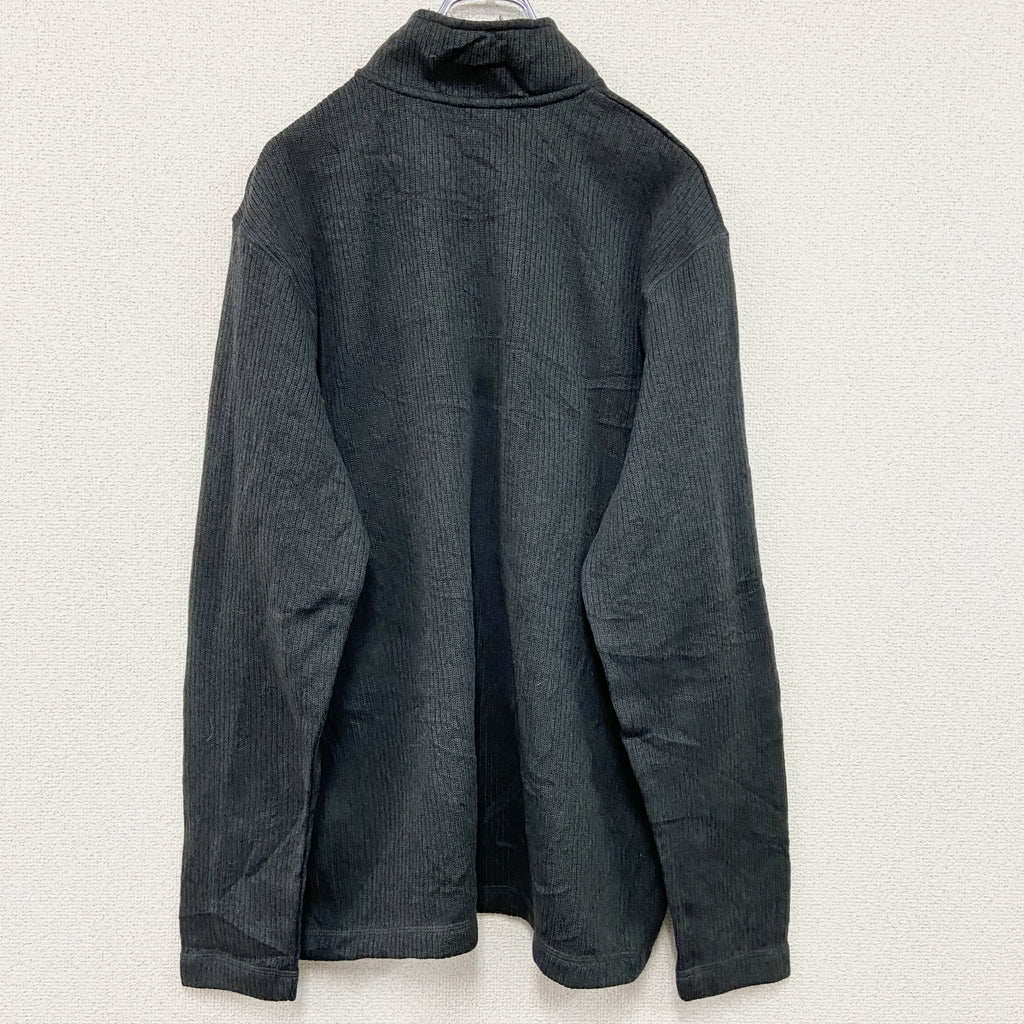 Champion　チャンピオン　ハーフジップスウェット/トレーナー　刺繍ロゴ　ワンポイント　現行　黒　ブラック　Lサイズ　古着