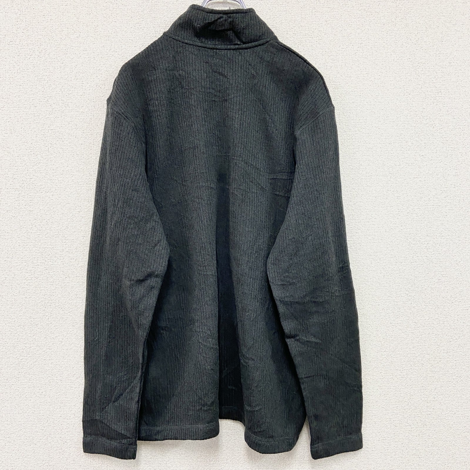 Champion　チャンピオン　ハーフジップスウェット/トレーナー　刺繍ロゴ　ワンポイント　現行　黒　ブラック　Lサイズ　古着