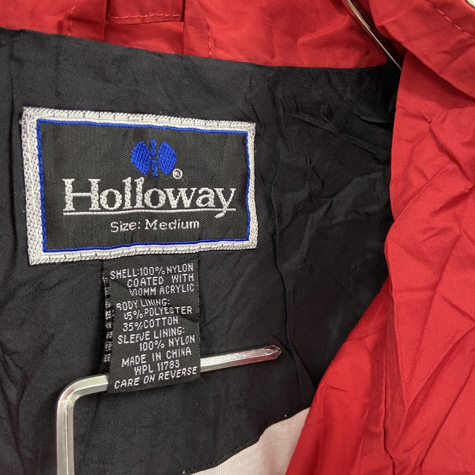 90s　Holloway　ホロウェイ　フルジップナイロンジャケット　ヴィンテージ　マルチカラー　レッド　Mサイズ　古着