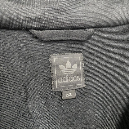 00s　adidas　アディダス　ファイヤーバード　トラックジャケット/ジャージ　トレフォイルロゴ　ヴィンテージ　黒　ブラック　2XLサイズ