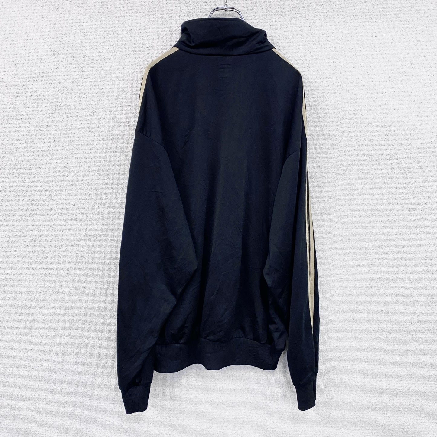 00s　adidas　アディダス　ファイヤーバード　トラックジャケット/ジャージ　トレフォイルロゴ　ヴィンテージ　黒　ブラック　2XLサイズ