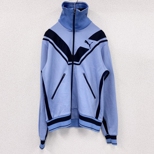 90s　PUMA　プーマ　トラックジャケット/ジャージ　ハイネック　ハの字ポケット　ヴィンテージ　水色　ライトブルー　Mサイズ