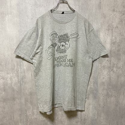 古着 used　Popeye　ポパイ　半袖プリントクルーネックTシャツ　キャラクター　グレー　ビッグシルエット　XLサイズ