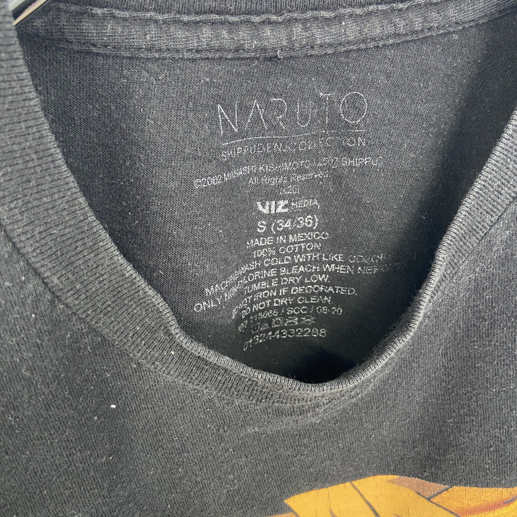 半袖アニメプリントTシャツ　うずまきナルト　黒　ブラック　クルーネック　レトロデザイン　Sサイズ　古着