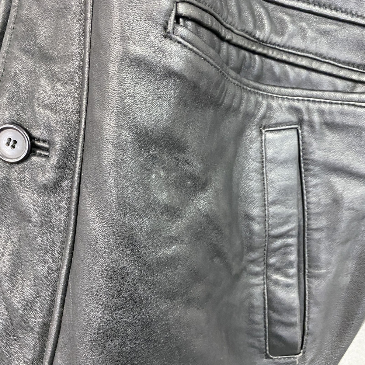 90s　MR.PASSHION　ミスターパッション　羊革レザーカーコート　レザージャケット　黒　ブラック　Lサイズ　　ヴィンテージ　古着