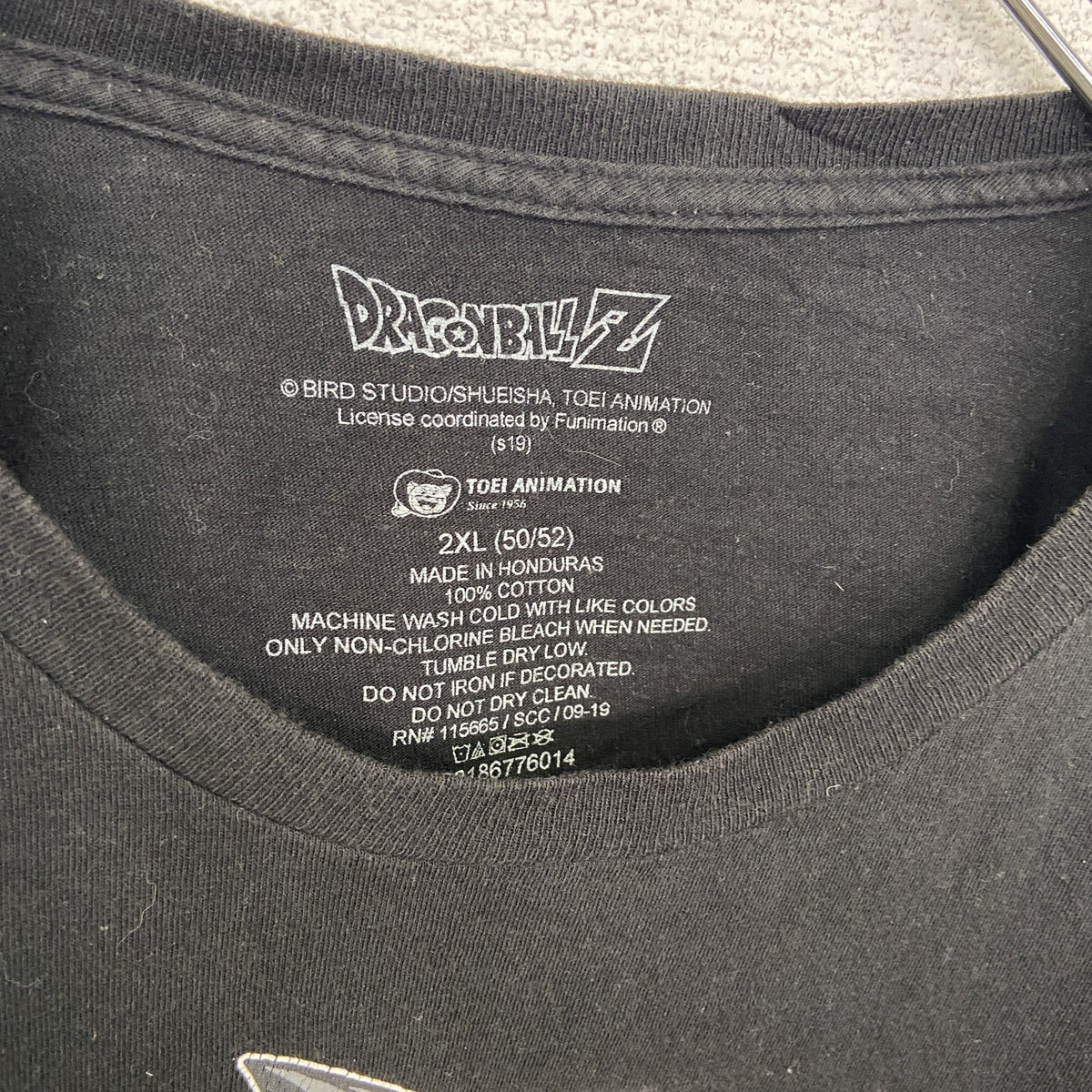 半袖アニメプリントTシャツ　ドラゴンボール　孫悟空　黒　ブラック　100%コットン　クルーネック　２XLサイズ　古着