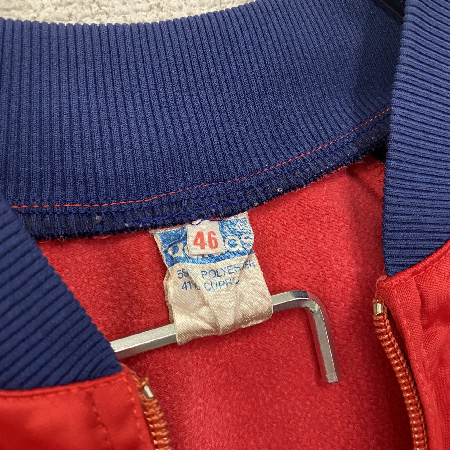 70s　adidas　アディダス　ATP　トラックジャケット/ジャージ　トレフォイルロゴ　ヴィンテージ　赤　レッド　46サイズ