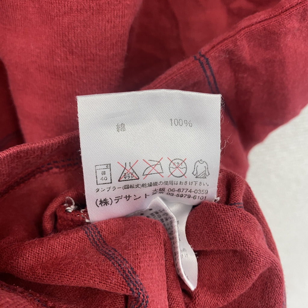 UMBRO　アンブロ　半袖プリントリンガーTシャツ　刺繍ロゴ　赤　レッド　Lサイズ カットソー メンズ コットン 古着