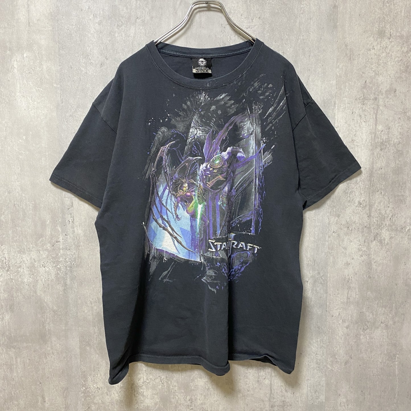 古着 used　STAR CRAFT スタークラフト　BLIZARD　半袖ゲームプリントTシャツ　黒　ビッグシルエット　XLサイズ