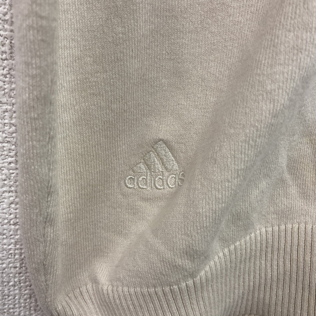 adidas　アディダス　コットンニットベスト　ベージュ　Lサイズ　古着