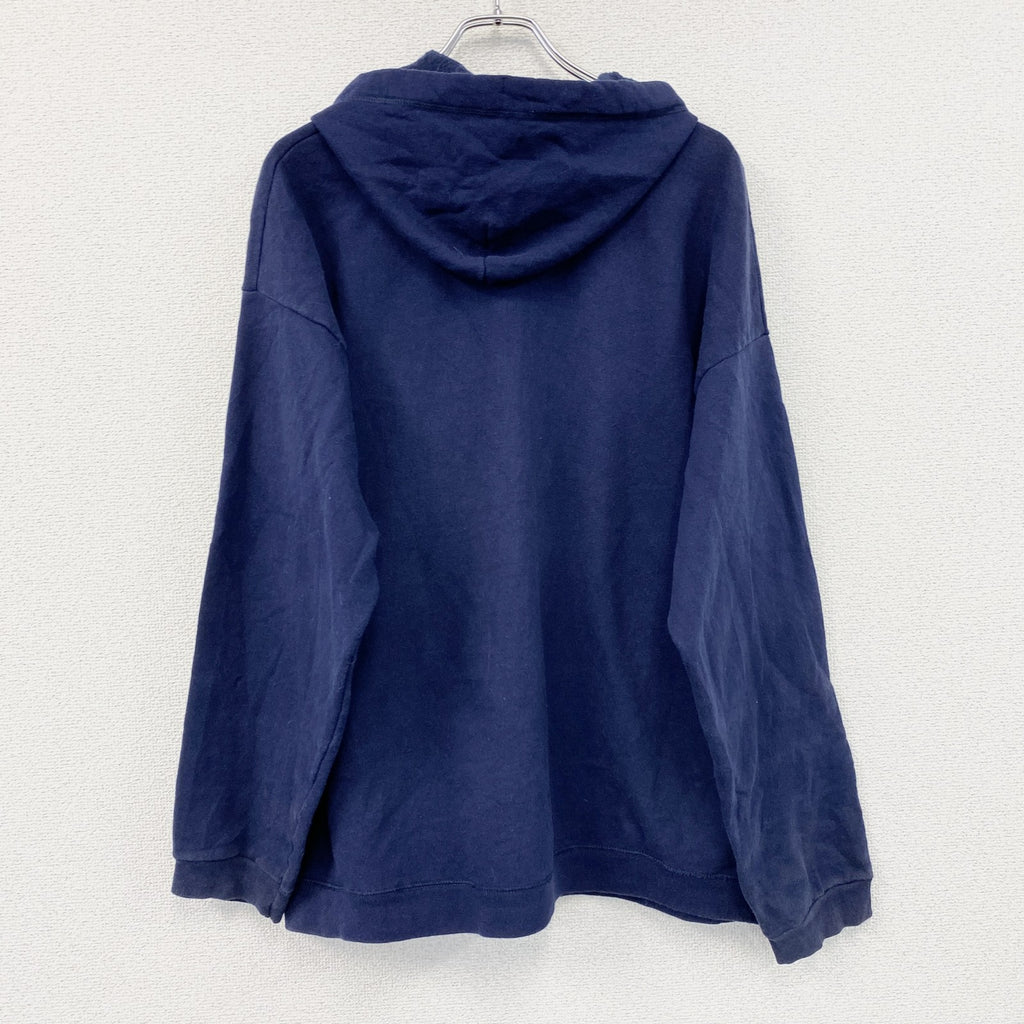 Hanes　へインズ　フルジップフリースパーカー/フーディー　紺　ネイビー　XLサイズ　古着