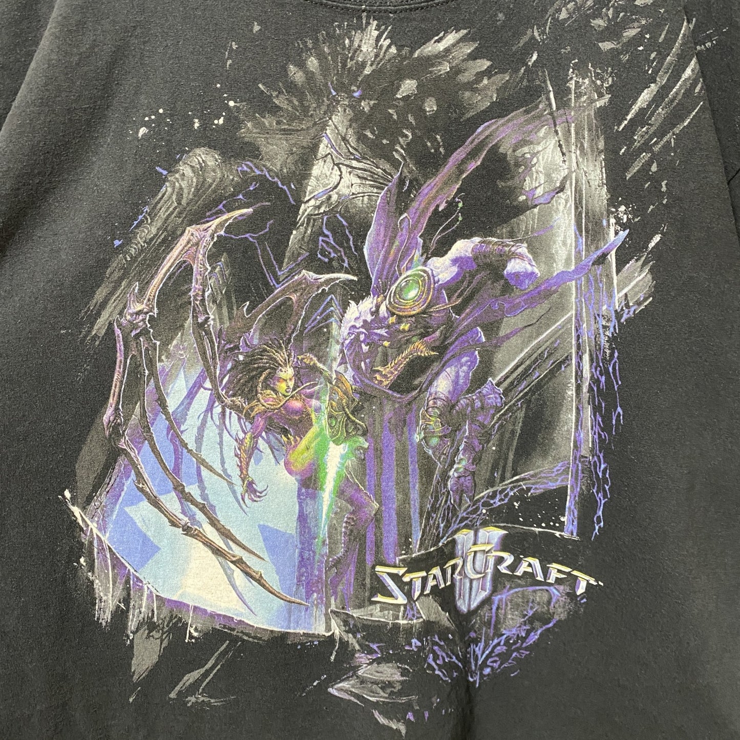 古着 used　STAR CRAFT スタークラフト　BLIZARD　半袖ゲームプリントTシャツ　黒　ビッグシルエット　XLサイズ