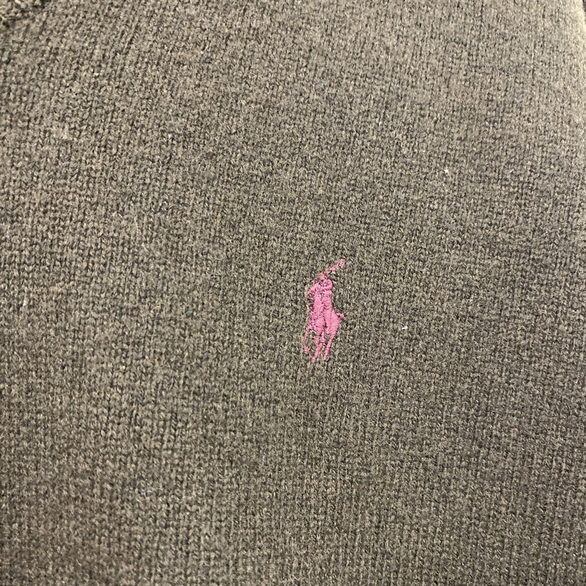 Polo by Ralph Lauren　ラルフローレン　ウールニットセーター　カーキ　Lサイズ　古着