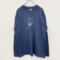長袖プリントTシャツ　NFL　マイアミドルフィンズ　フットボール　紺　ネイビー　クルーネック　Lサイズ　古着