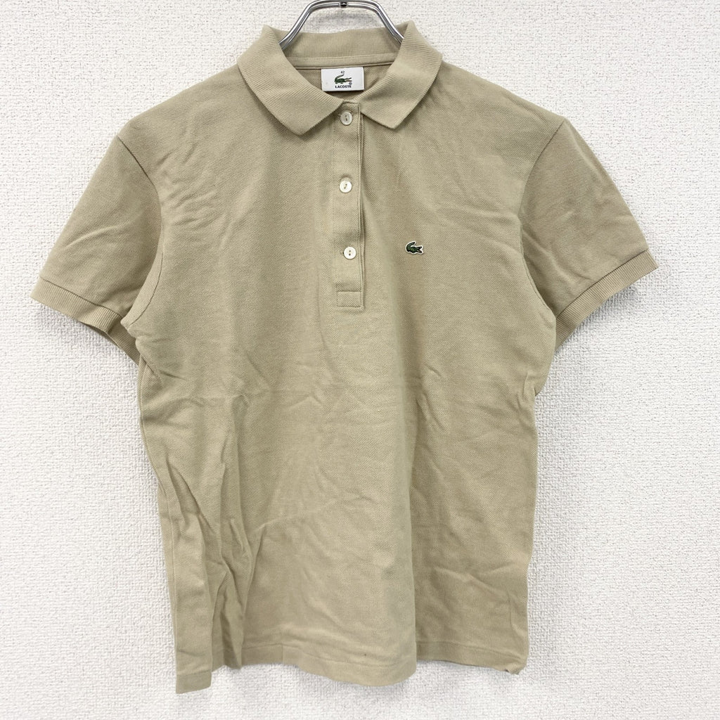 LACOSTE　ラコステ　半袖ポロシャツ　ベージュ　42サイズ メンズ コットン 古着